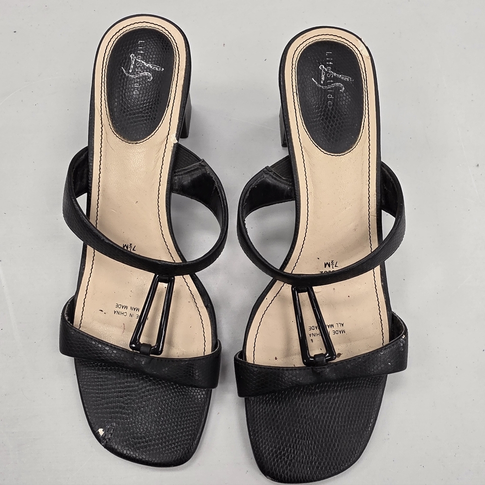 Life Stride Black Heeled Sandals